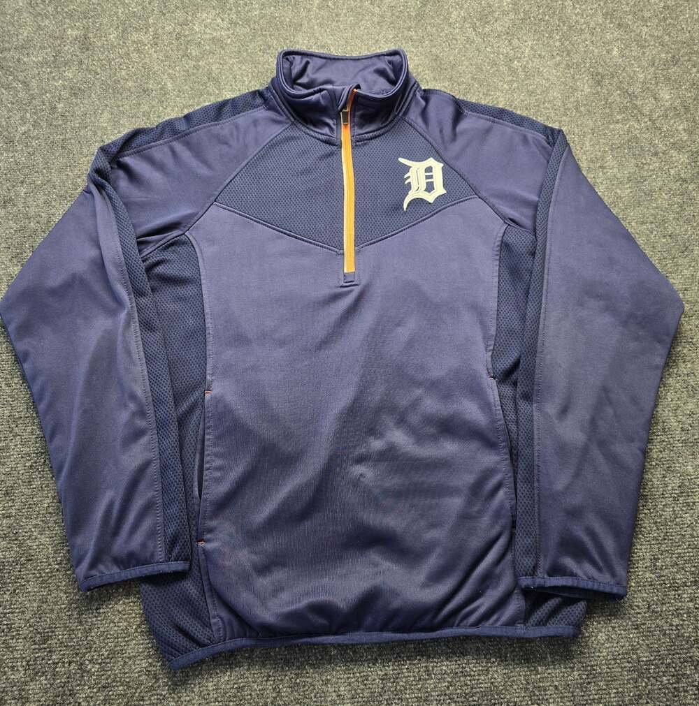 Detroit Tigers MLB Genuine Merchandise Navy Blue 1/4 Zip Pullover Small